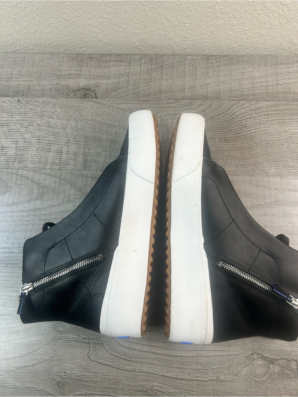 Keds Black Leather High Top Sneakers 🖤 Side Zip Casual Shoes Women’s Size 9.5 - Picture 8 of 11